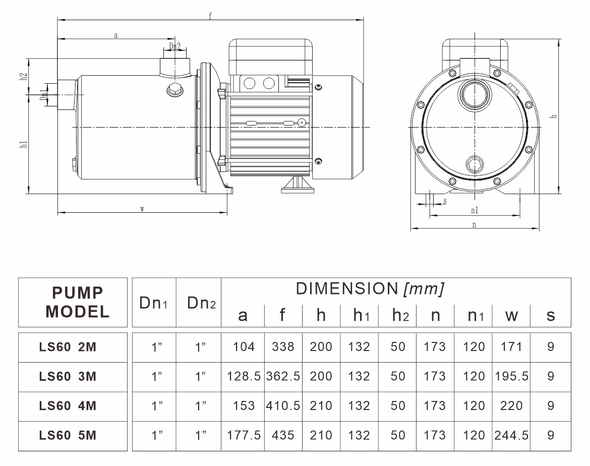 LS 60系列 （50Hz） 外形尺寸图20211201